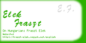 elek fraszt business card